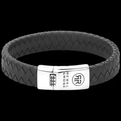 Armband^Rebel & Rose Absolutely Leather - Braided Flat 925 Anthracite |