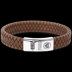 Armband^Rebel & Rose Absolutely Leather - Braided Flat 925 Cognac |