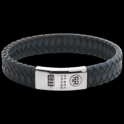 Armband^Rebel & Rose Absolutely Leather - Braided Flat 925 Black&Blue |
