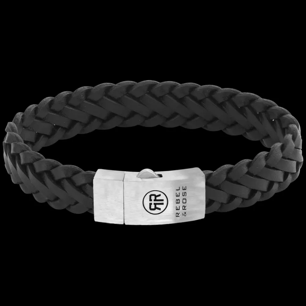 Armband^Rebel & Rose Absolutely Leather - Braided Raw Matt Black |