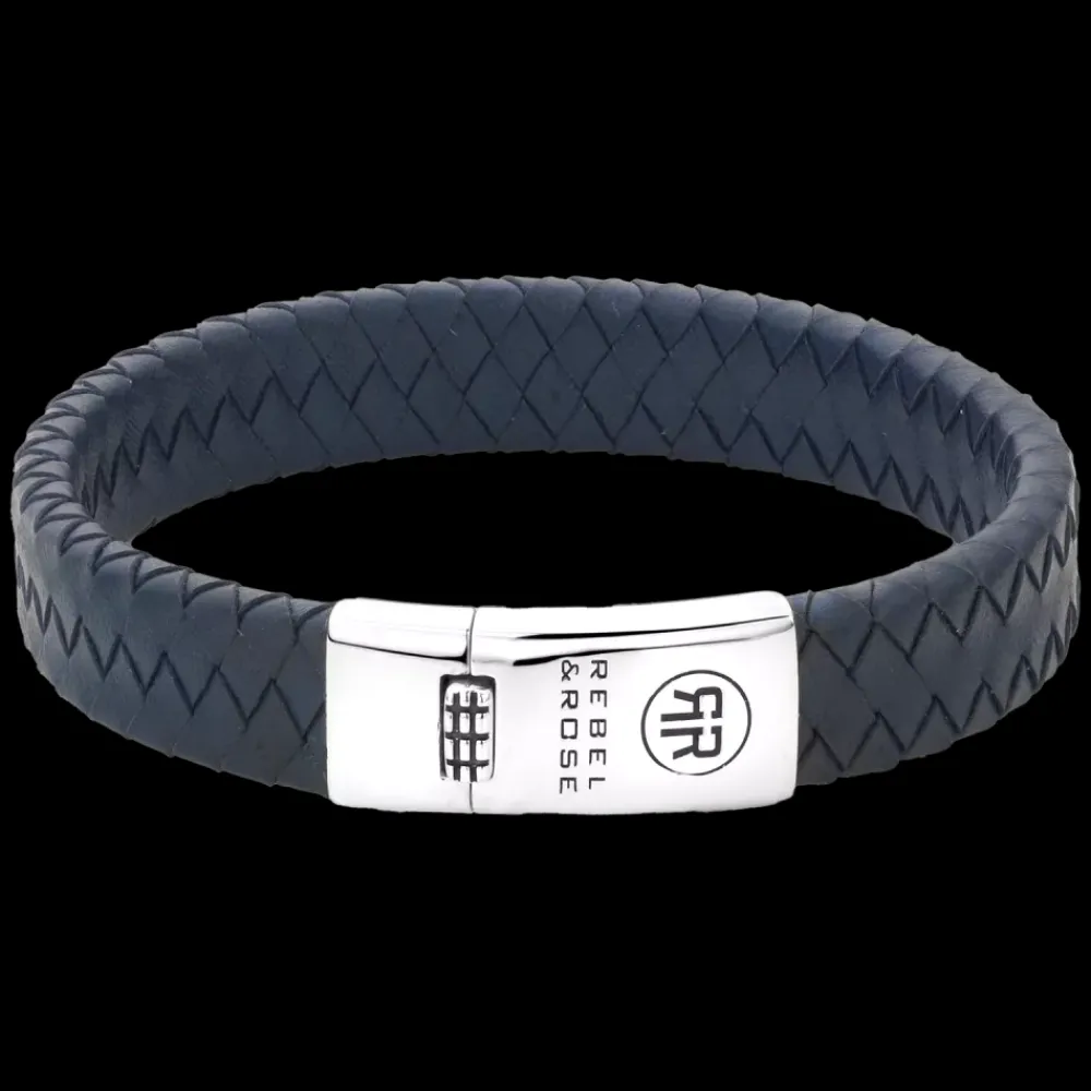 Armband^Rebel & Rose Absolutely Leather - Braided Flat 925 Navy |
