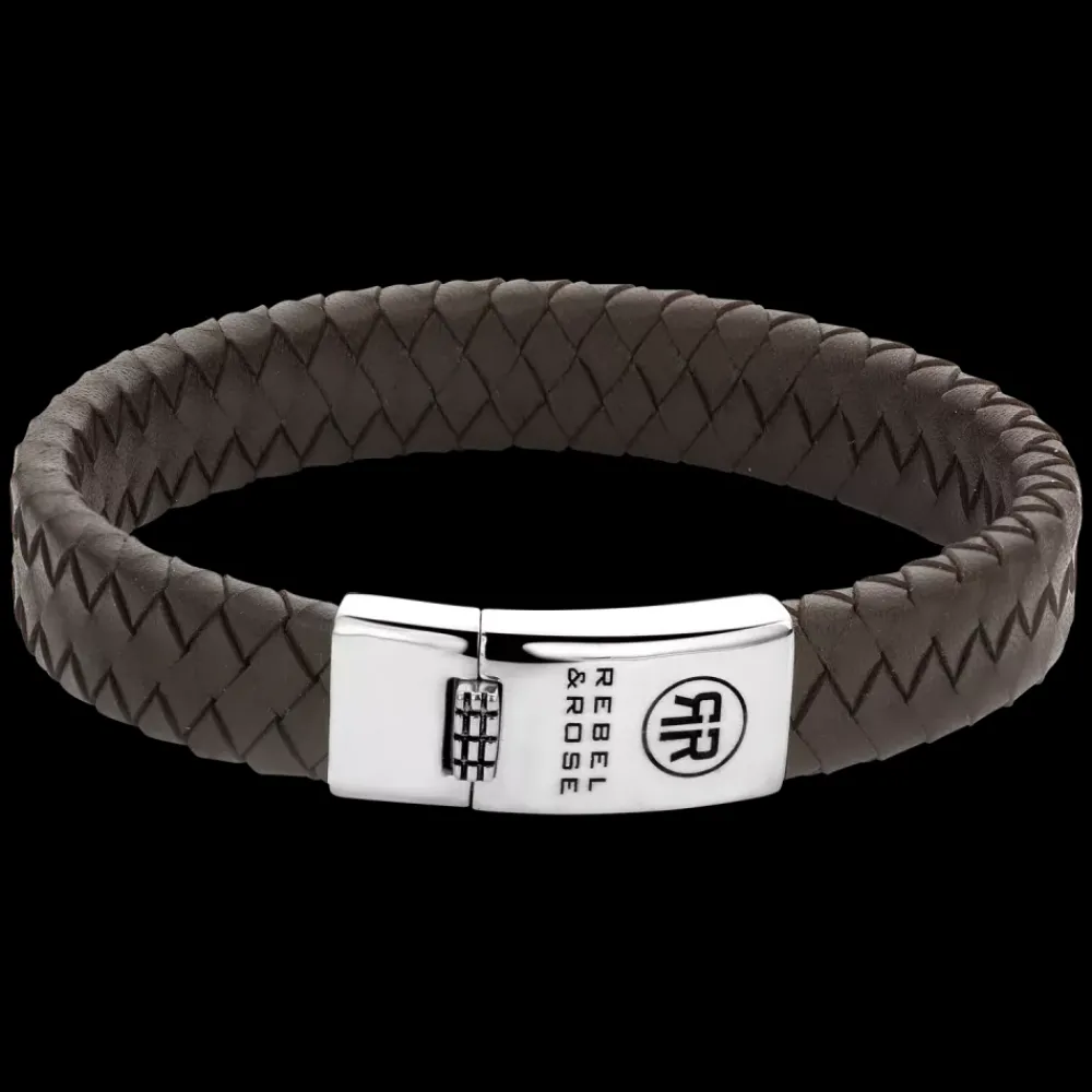 Armband^Rebel & Rose Absolutely Leather - Braided Flat 925 Earth |