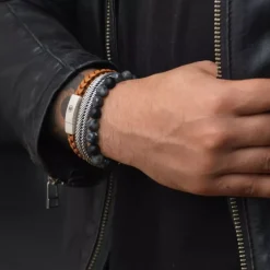 Armband^Rebel & Rose Absolutely Leather - Braided Square 925 Cognac |