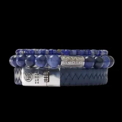 Armband^Rebel & Rose Absolutely Leather - Braided Flat 925 Navy |