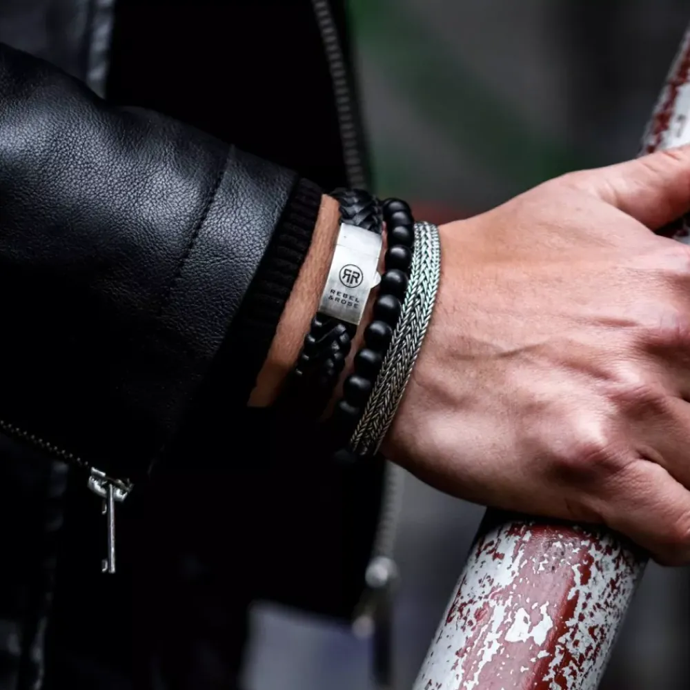 Armband^Rebel & Rose Absolutely Leather - Braided Raw Matt Black |
