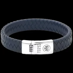 Armband^Rebel & Rose Absolutely Leather - Braided Flat 925 Navy |