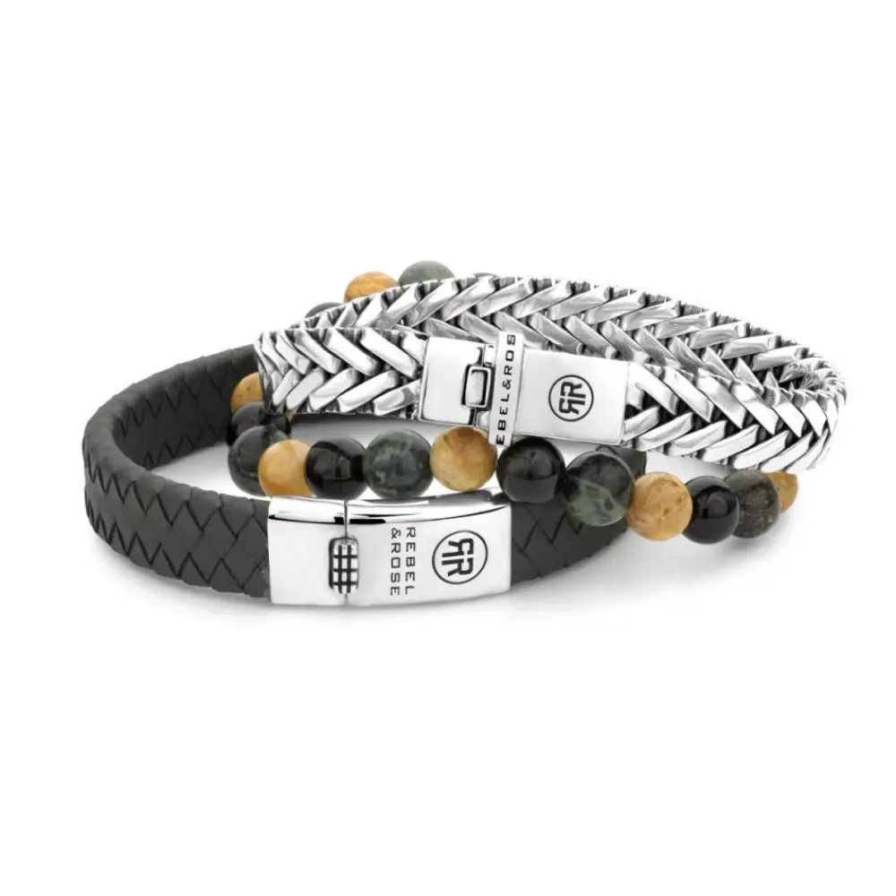 Armband^Rebel & Rose Absolutely Leather - Braided Flat 925 Ranger |