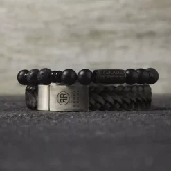 Armband^Rebel & Rose Absolutely Leather - Braided Raw Matt Black |