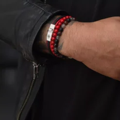 Armband^Rebel & Rose Absolutely Leather - Dual Twisted Black-Red |