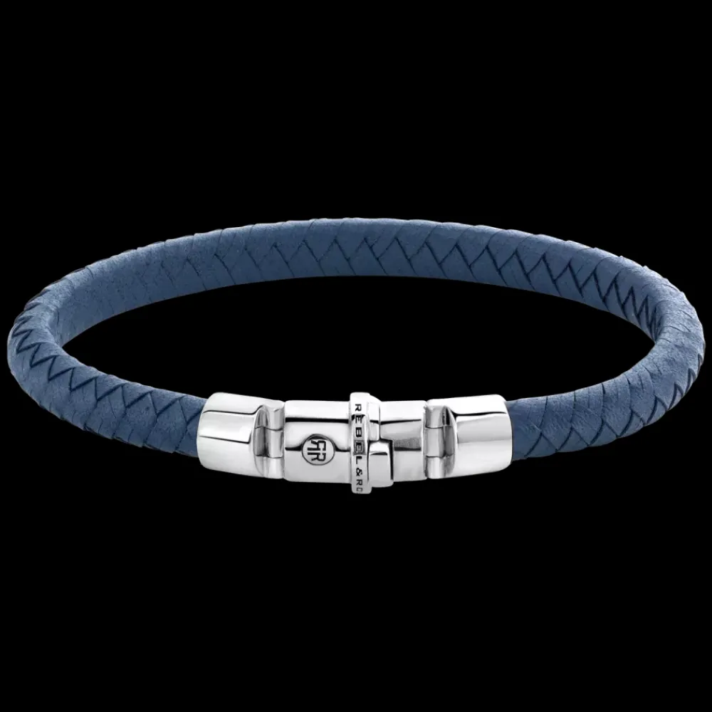 Armband | Armband^Rebel & Rose Absolutely Leather - Half Round Braided Blue |