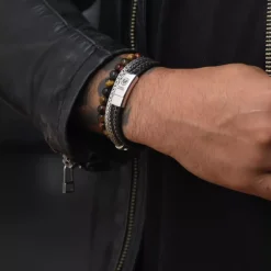 Armband | Armband^Rebel & Rose Absolutely Leather - Silver Wired Black |