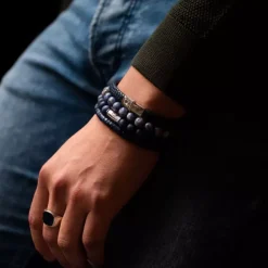 Armband | Armband^Rebel & Rose Absolutely Leather - Small Braided Navy |