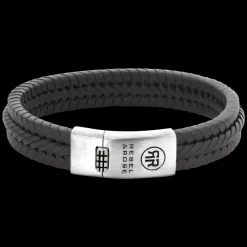 Armband^Rebel & Rose Absolutely Leather - Twisted 925 Anthracite |