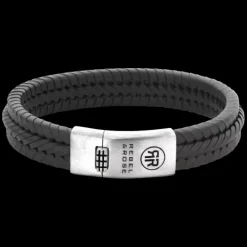 Armband^Rebel & Rose Absolutely Leather - Twisted 925 Anthracite |