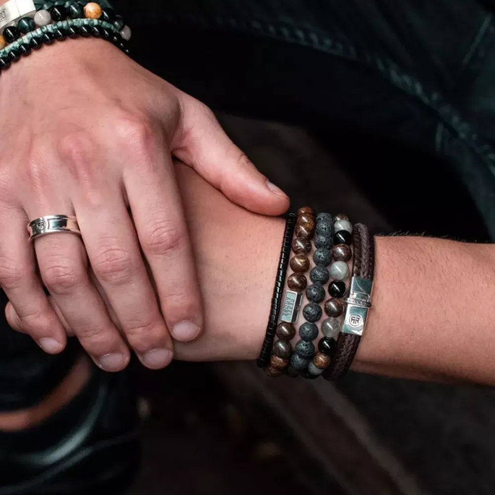 Armband^Rebel & Rose Black-series - Black Moon - All-Black - 8mm |