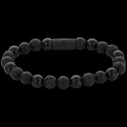 Armband^Rebel & Rose Black-series - Black Rocks - All-Black - 8mm |