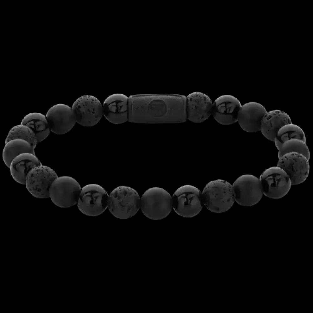Armband^Rebel & Rose Black-series - Black Rocks - All-Black - 8mm |