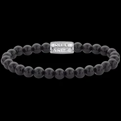 Armband | Armband^Rebel & Rose Black-series - Black Rocks - All-Black - 6mm |
