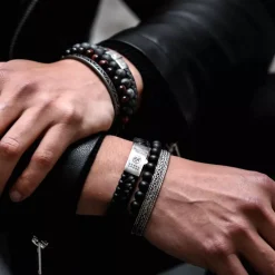 Armband^Rebel & Rose Black-series - Mad Panther - All-Black - 8mm |