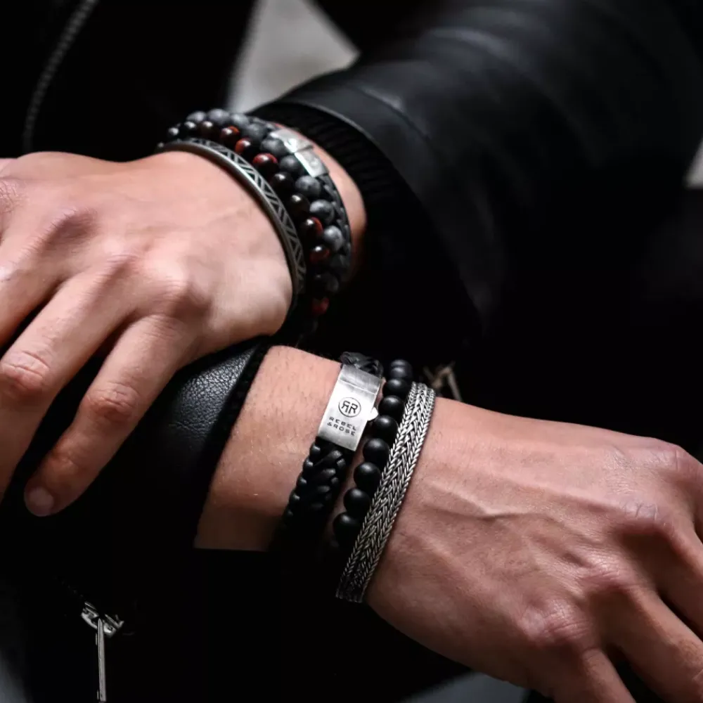Armband^Rebel & Rose Black-series - Mad Panther - All-Black - 8mm |