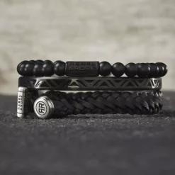 Armband | Armband^Rebel & Rose Black-series - Mad Panther - All-Black - 6mm |