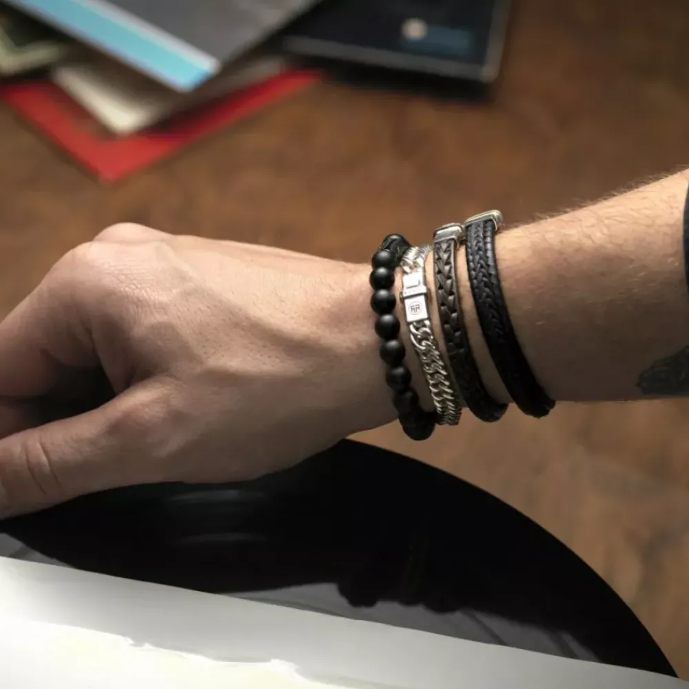 Armband^Rebel & Rose Black-series - Mad Panther - All-Black - 8mm |
