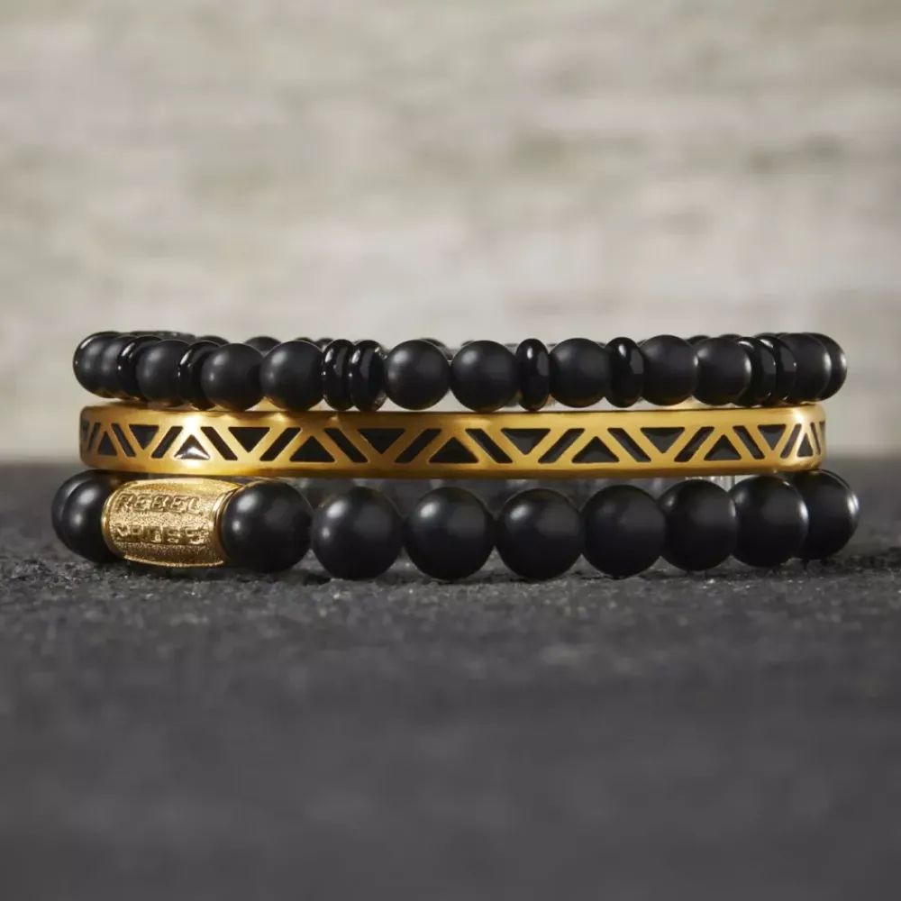 Armband | Armband^Rebel & Rose Black-series - Variations All-Black - 6mm |