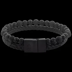 Armband^Rebel & Rose Full Metal Leather - Full Metal Combo 12mm Black Rocks |