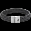 Armband^Rebel & Rose Full Metal Leather - Full Metal Plaid Black Matt 15mm |