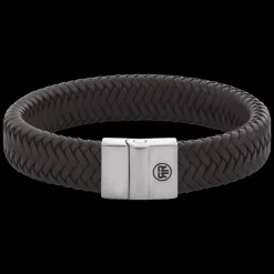 Armband^Rebel & Rose Full Metal Leather - Full Metal Plaid Brown Matt 15mm |