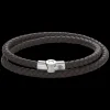 Armband | Armband^Rebel & Rose Full Metal Leather - Full Metal Double Round Brown |