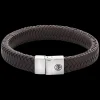 Armband | Armband^Rebel & Rose Full Metal Leather - Full Metal Herringbone Brown Matt |