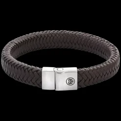 Armband | Armband^Rebel & Rose Full Metal Leather - Full Metal Herringbone Brown Matt |