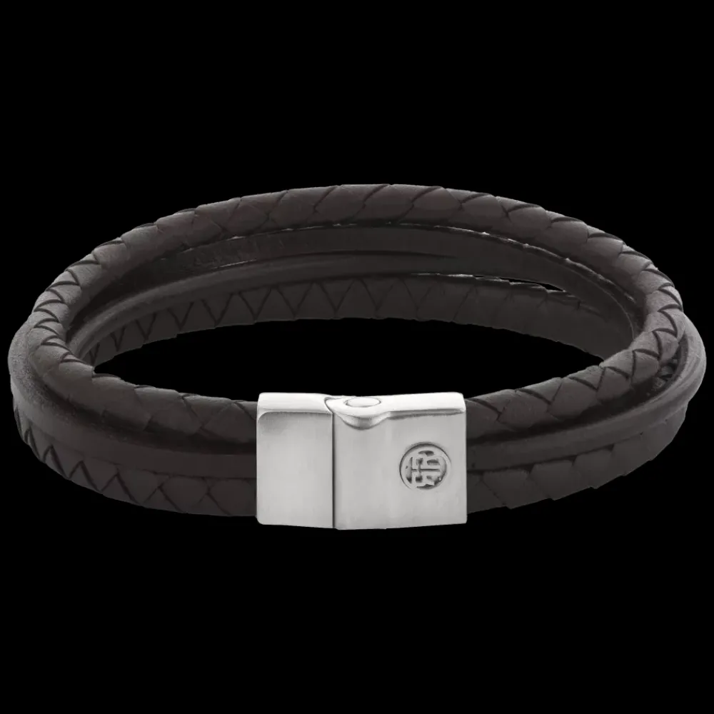 Armband^Rebel & Rose Full Metal Leather - Full Metal Premium Combo 12mm Brown |