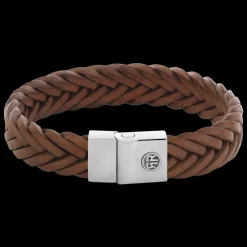 Armband^Rebel & Rose Full Metal Leather - Full Metal Premium Braided 12mm Cognac |