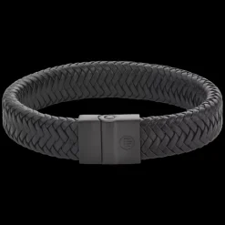 Armband^Rebel & Rose Full Metal Leather - Full Metal Plaid Black Black 15mm |