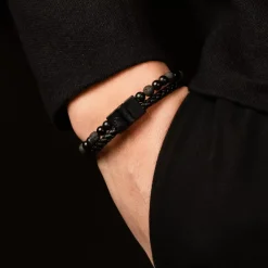 Armband^Rebel & Rose Full Metal Leather - Full Metal Combo 12mm Black Rocks |