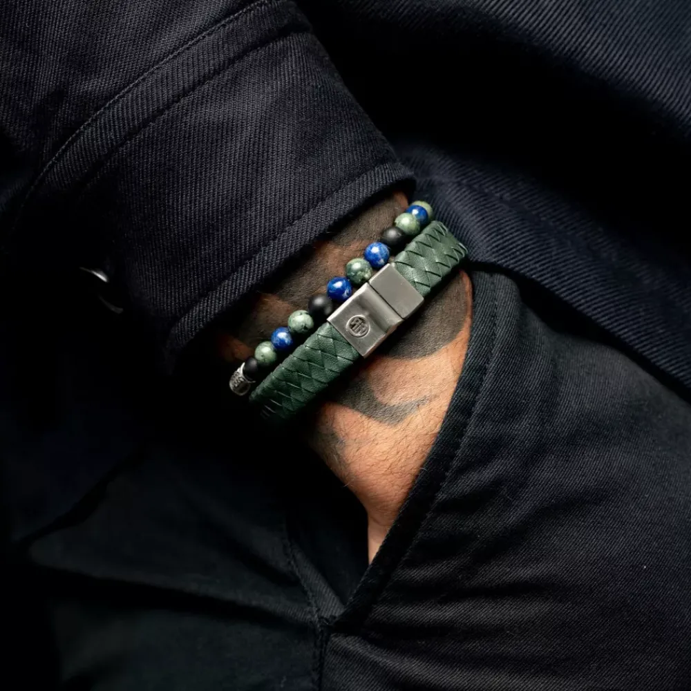 Armband^Rebel & Rose Full Metal Leather - Full Metal Premium 12mm Green |