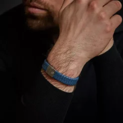 Armband^Rebel & Rose Full Metal Leather - Full Metal Premium 15mm Blue |