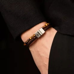 Armband^Rebel & Rose Full Metal Leather - Full Metal Combo 12mm Tiger Lily |