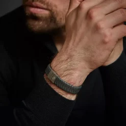 Armband^Rebel & Rose Full Metal Leather - Full Metal Premium 15mm Grey - po |