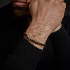Armband | Armband^Rebel & Rose Full Metal Leather - Full Metal Single Round Brown |