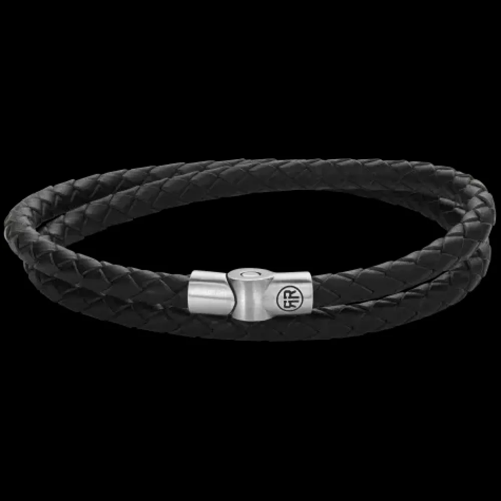 Armband | Armband^Rebel & Rose Full Metal Leather - Full Metal Single Round Brown |