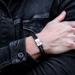 Armband | Armband^Rebel & Rose Full Metal Leather - Full Metal Braided Brown Matt - po |