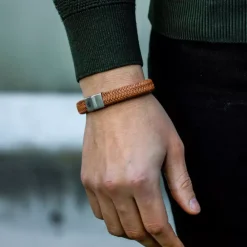 Armband^Rebel & Rose Full Metal Leather - Full Metal Herringbone Cognac Matt |