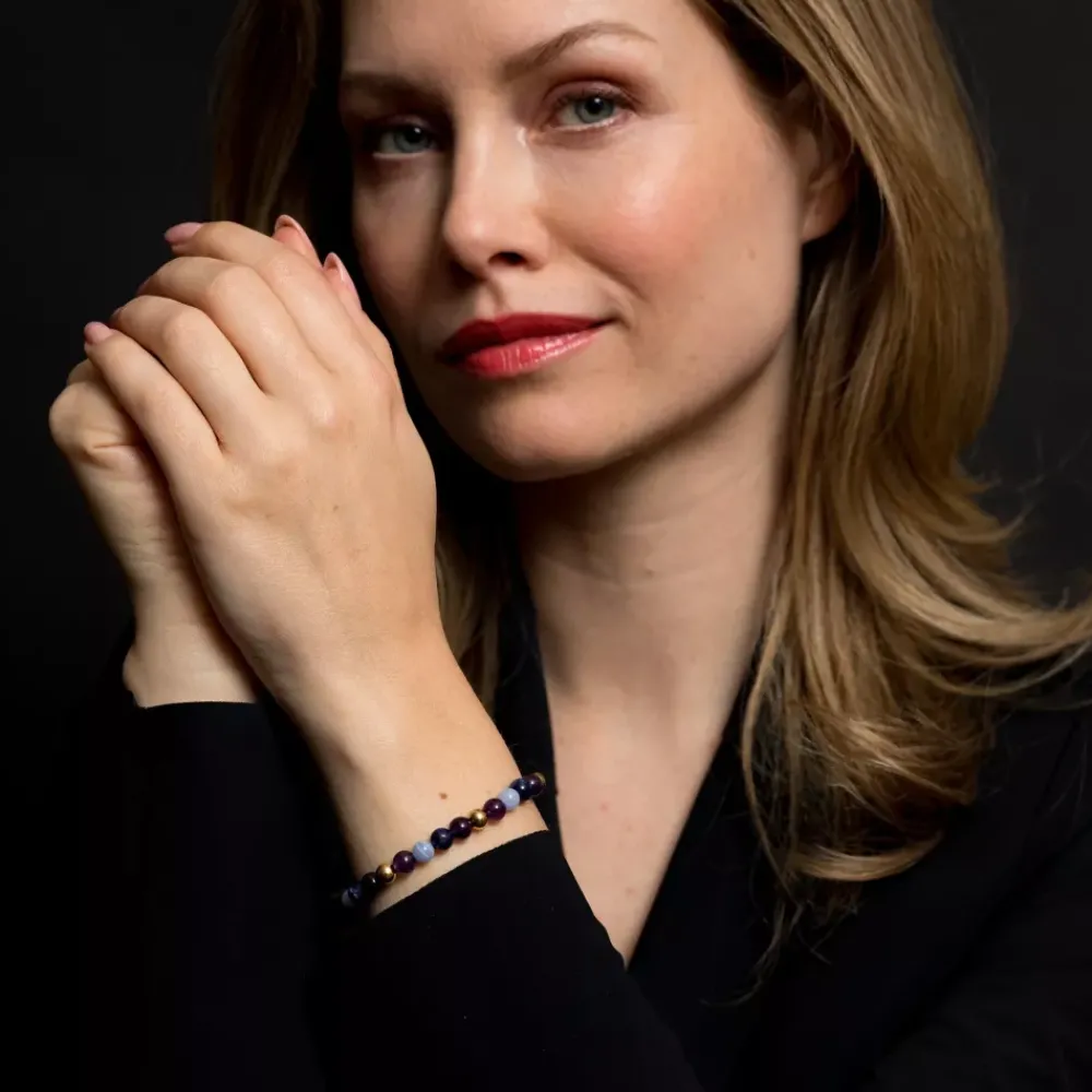 Armband^Rebel & Rose More Balls Than Most - Are Violets Blue? - Yellowgold ionplated - 6mm |