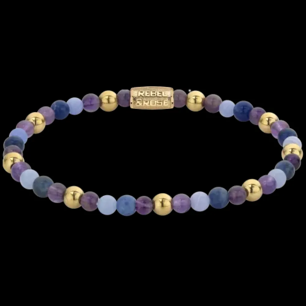 Armband^Rebel & Rose More Balls Than Most - Are Violets Blue? - Yellowgold ionplated - 4mm |