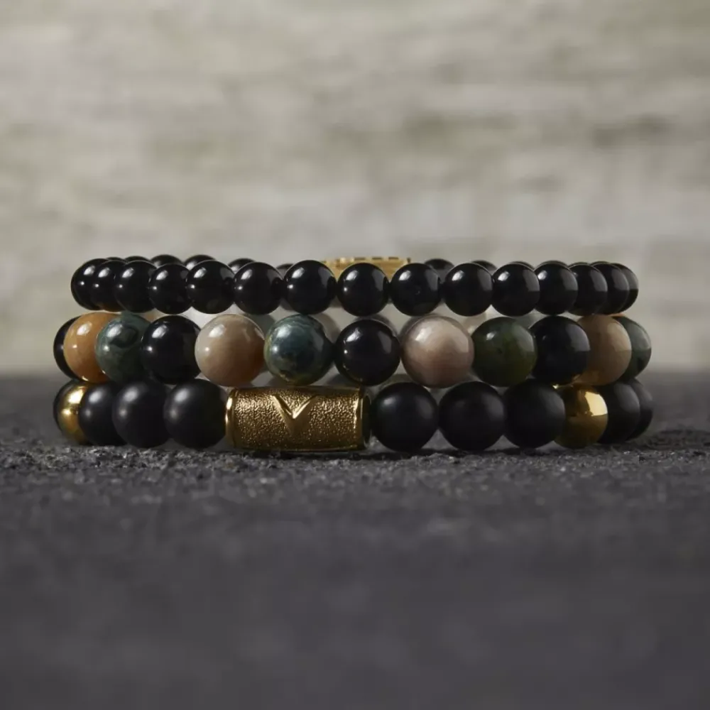 Armband^Rebel & Rose More Balls Than Most - Autumn Storm Yellowgold - 8mm |