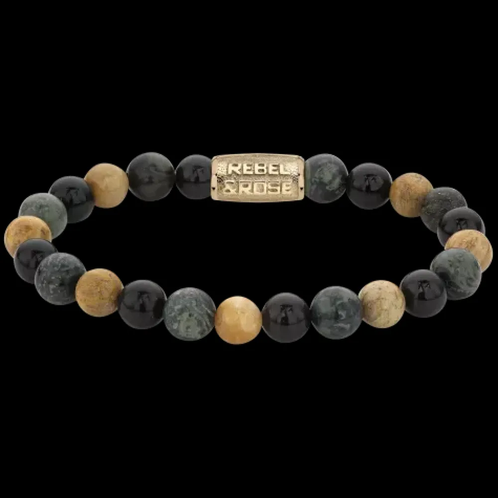Armband^Rebel & Rose More Balls Than Most - Autumn Storm Yellowgold - 8mm |