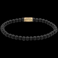 Armband^Rebel & Rose More Balls Than Most - Black Velvet Yellowgold - 4mm |
